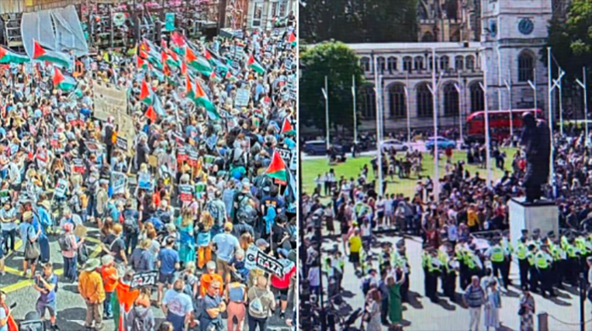 Caos di Parliament Square London! Ratusan Polisi Tangkap Para Pendukung Palestina Action